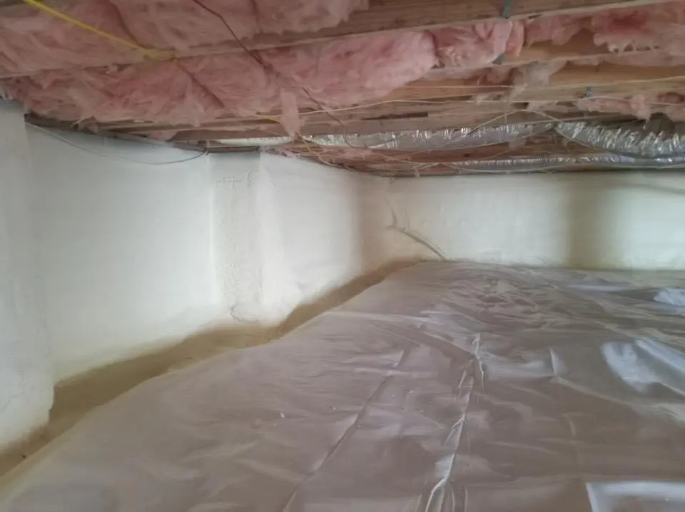Crawl space encapsulation with closed-cell spray foam for Metal Roof Coating in Almena